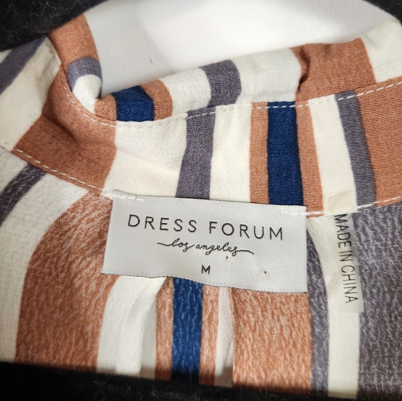 The Dress Forum Striped Midi Summer Classic Vacation Resort Elbow Sleeves Medium - Picture 9 of 13